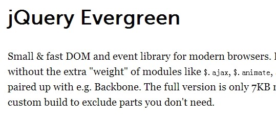 jQuery evergreen